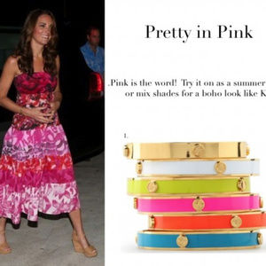 C. Wonder Enamel Bangle Bracelet PINK